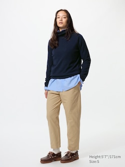 Cotton Relaxed Ankle Trousers