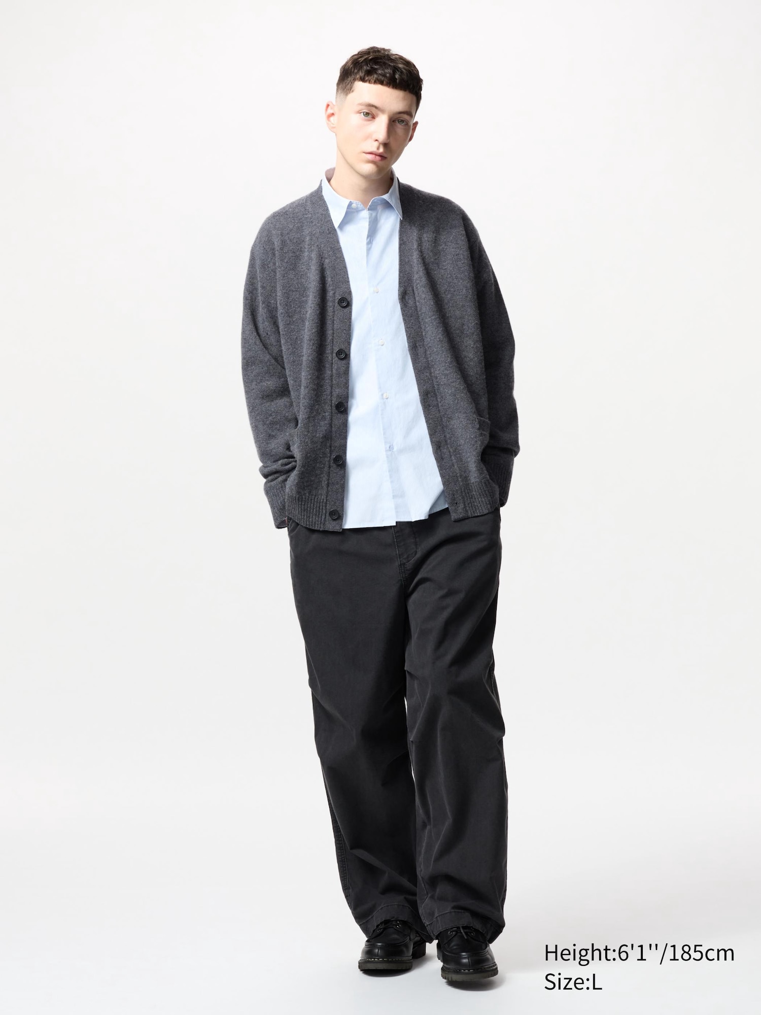 Men s Lambswool V Neck Cardigan UNIQLO UK