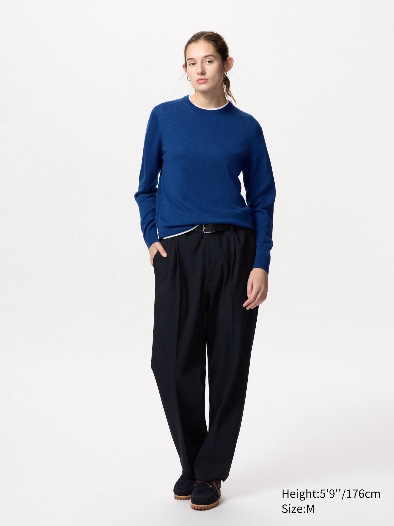 Women s 100 Merino Crew Neck Jumper UNIQLO UK