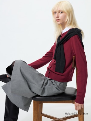 100% Merino Crew Neck Cardigan