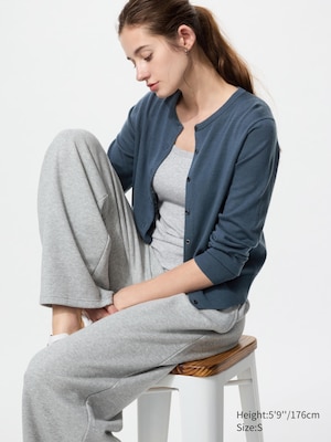 100% Merino Crew Neck Cardigan