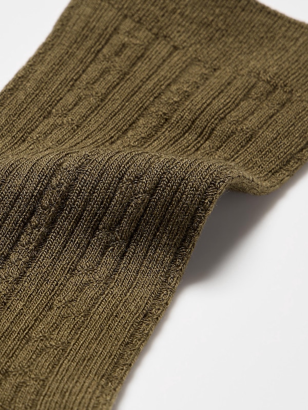 HEATTECH Socks (Cable Ribbed)