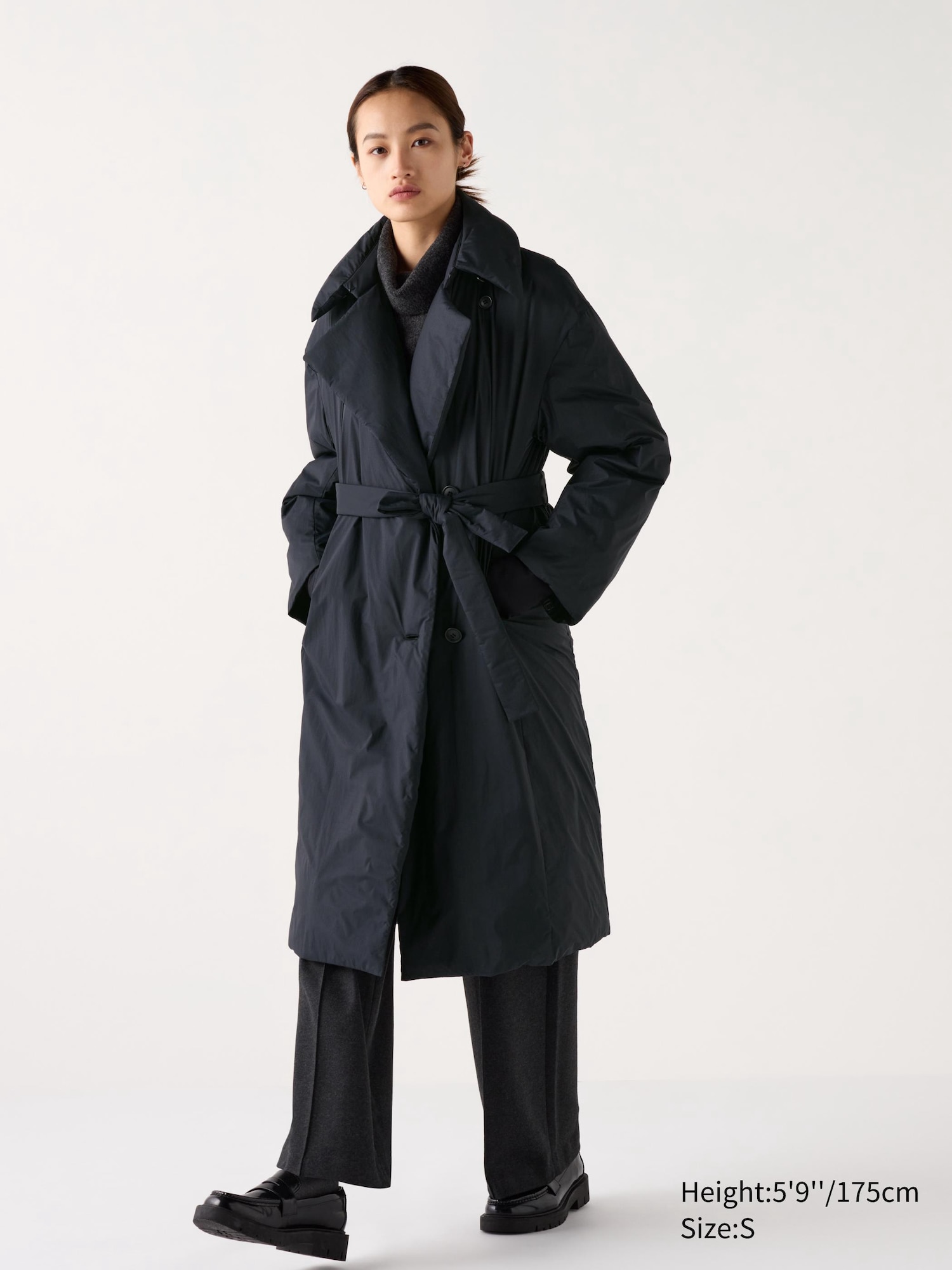 Women s Down Belted Long Coat UNIQLO UK