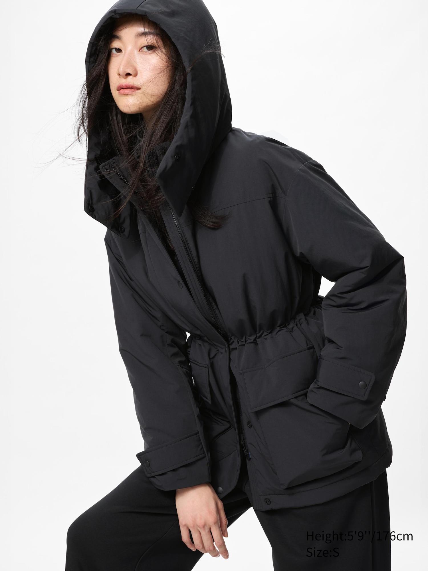 Polar hybrid womens long down jacket on sale