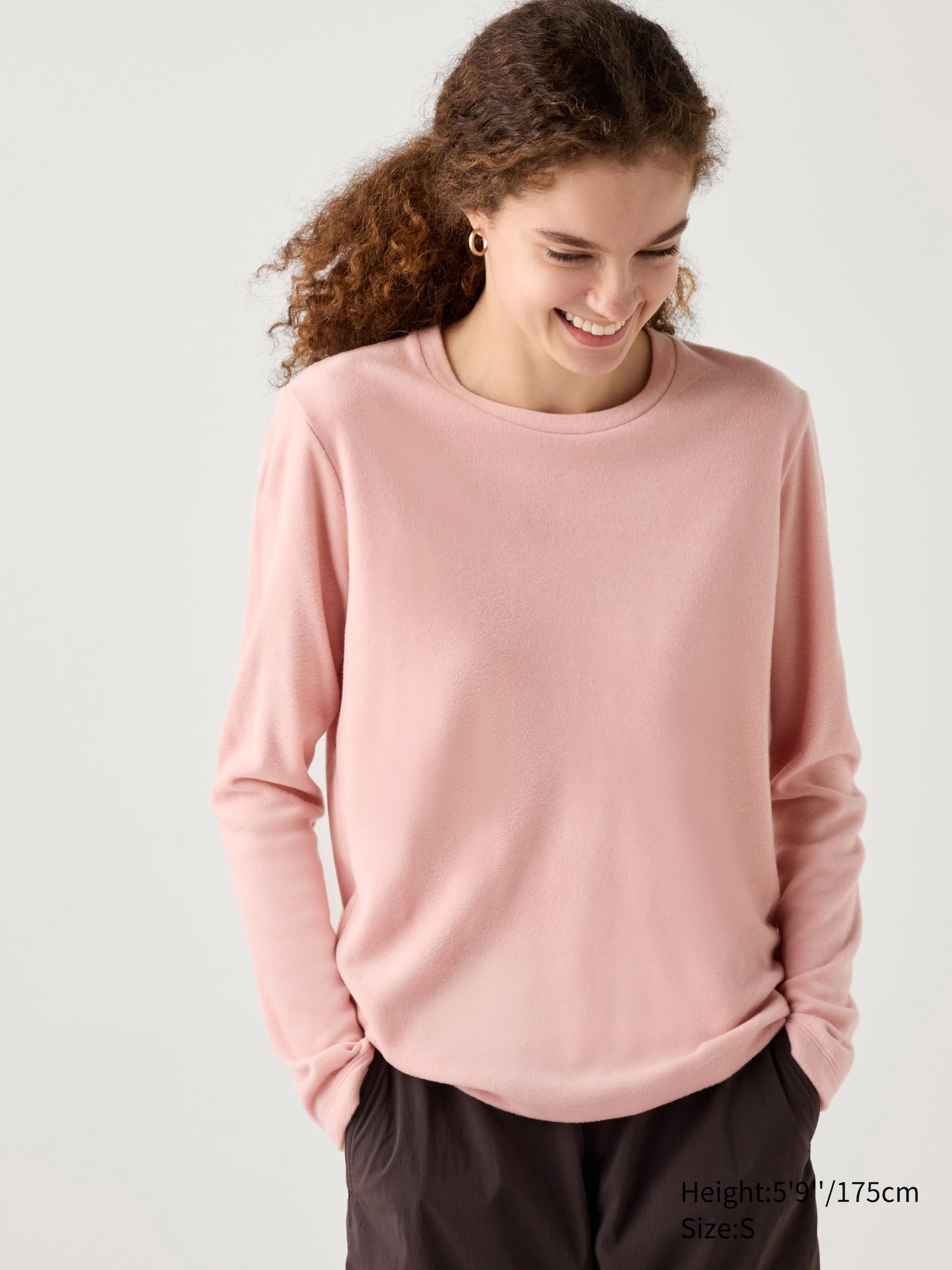 Women s HEATTECH Fleece Crew Neck T Shirt UNIQLO UK