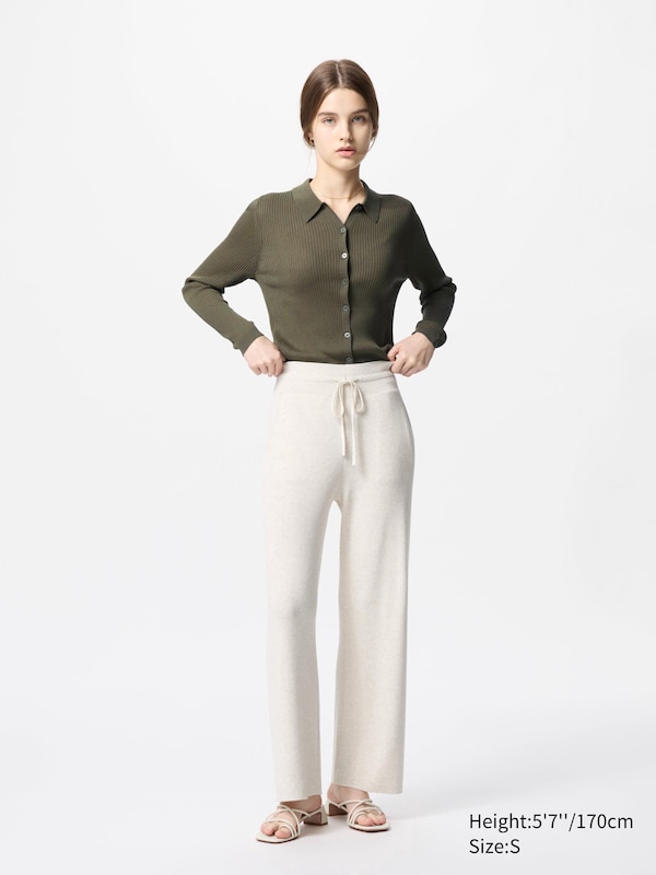 Washable Knitted Ribbed Trousers