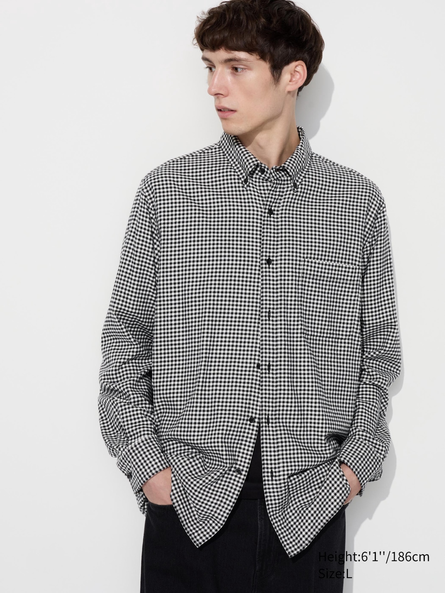 Men's Flannel Shirt (Button-Down Collar, Check) | UNIQLO UK