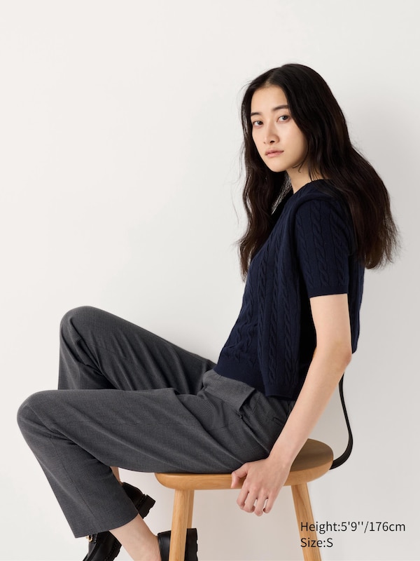 Smart Ankle Trousers (Check, Longer)
