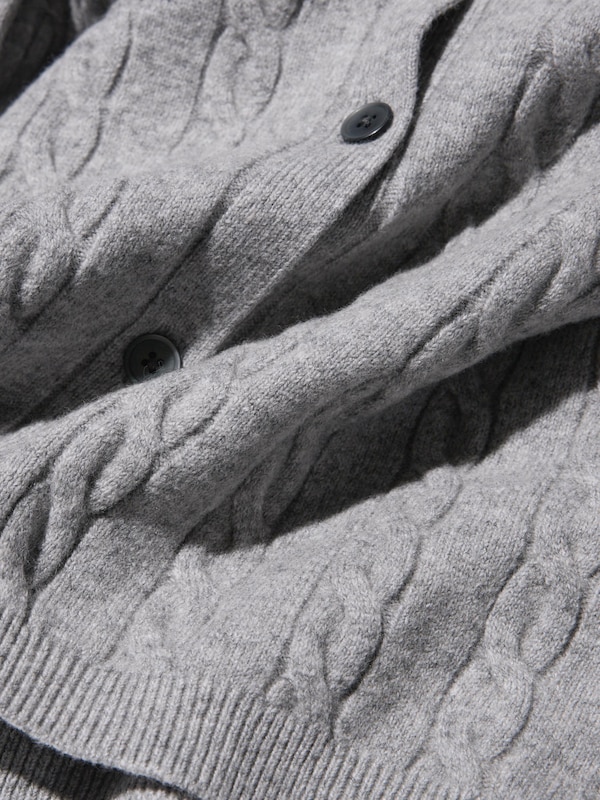 Cable Crew Neck Cardigan