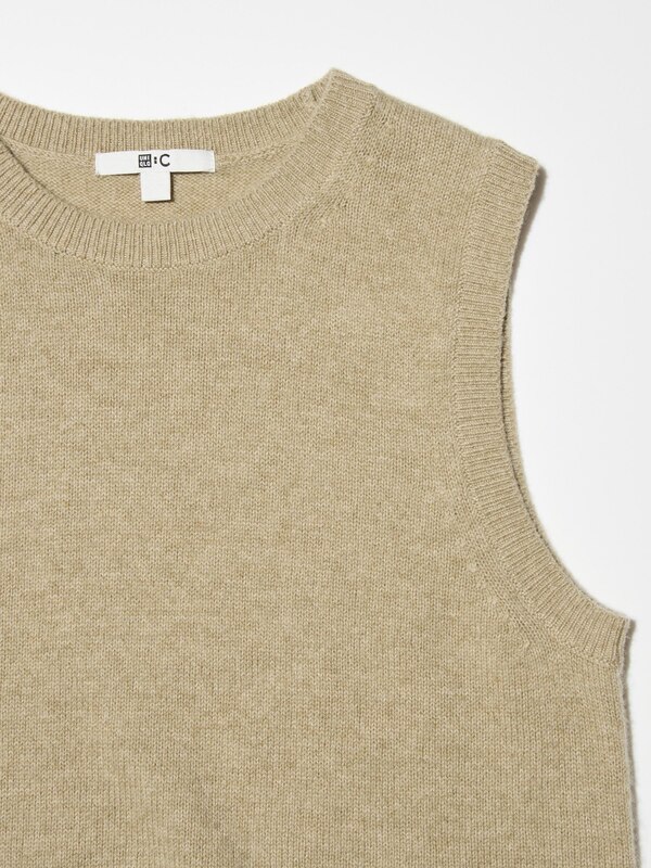 100% Cashmere Crew Neck Short Jumper (Sleeveless)
