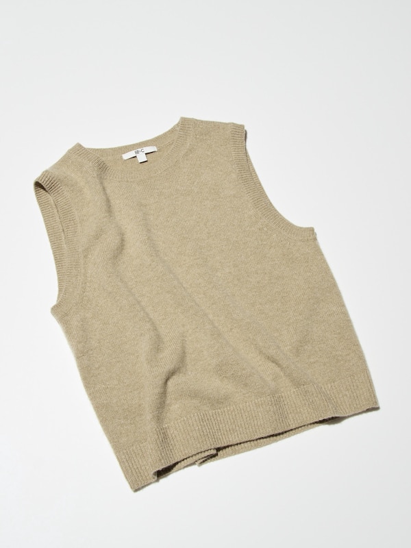 100% Cashmere Crew Neck Short Jumper (Sleeveless)