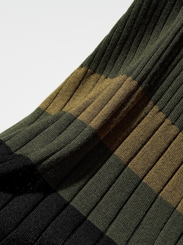Merino Blend Ribbed Skirt (Colour Block)