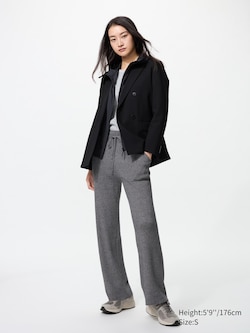 Washable Knit Ribbed Trousers (Longer)