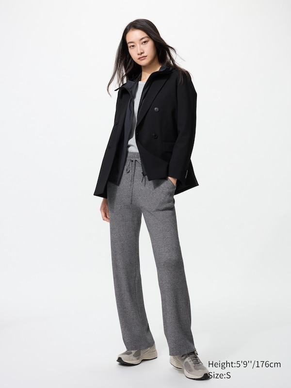 Washable Knit Ribbed Trousers (Longer)