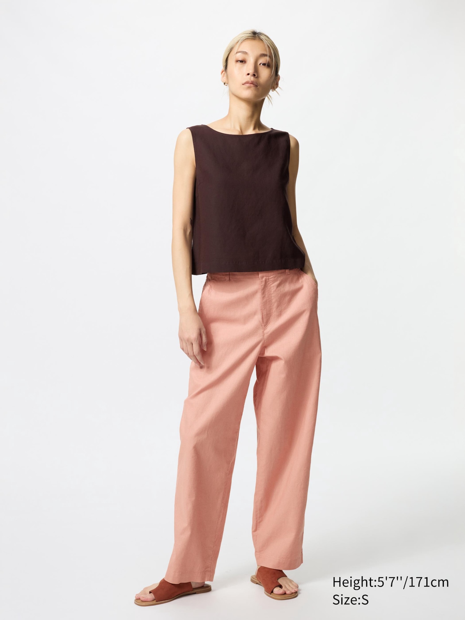 Linen Cotton Tapered Trousers (Longer)