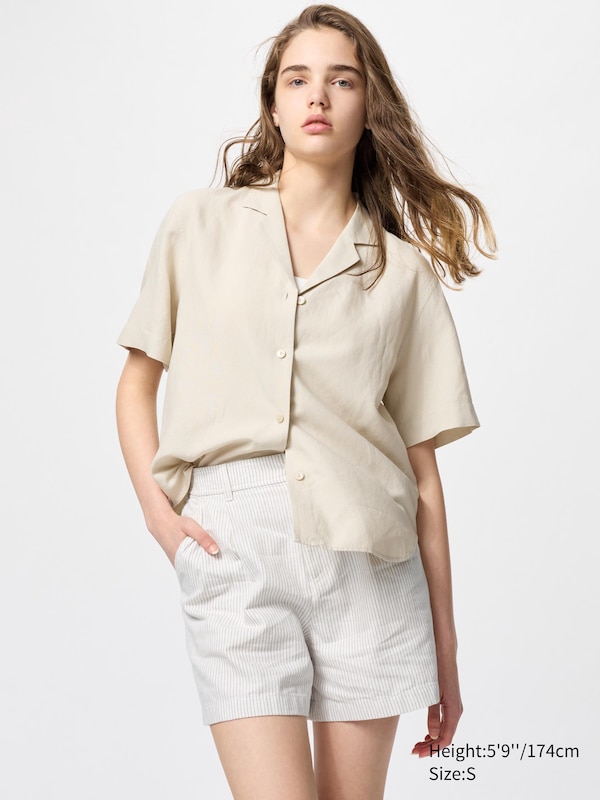 Linen Cotton Shorts (Stripe)