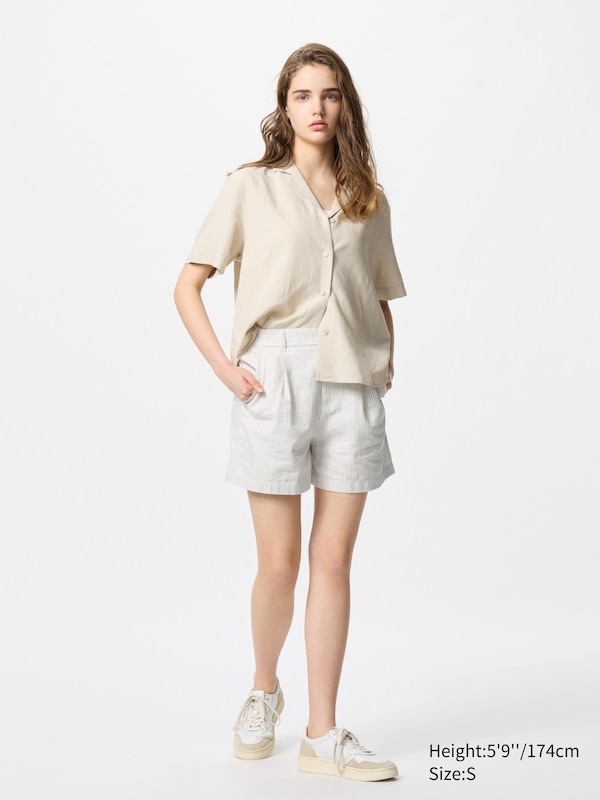 Linen Cotton Shorts (Stripe)