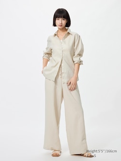 Linen Blend Easy Trousers