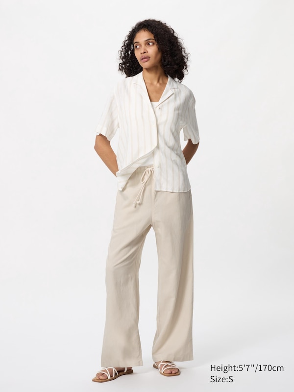 Linen Blend Easy Trousers
