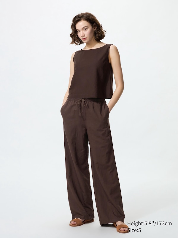 Linen Blend Easy Trousers (Longer)