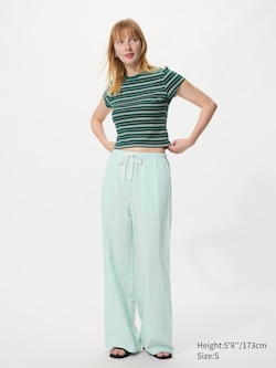 Linen Blend Easy Trousers (Longer)