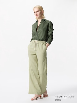 Linen Blend Easy Trousers (Longer)