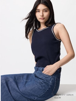 Ribbed Cropped Sleeveless Bra Top (Line)