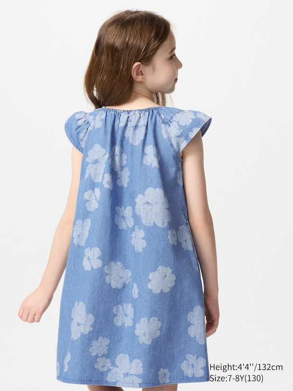 Denim Dress (Short Sleeve, Printed)