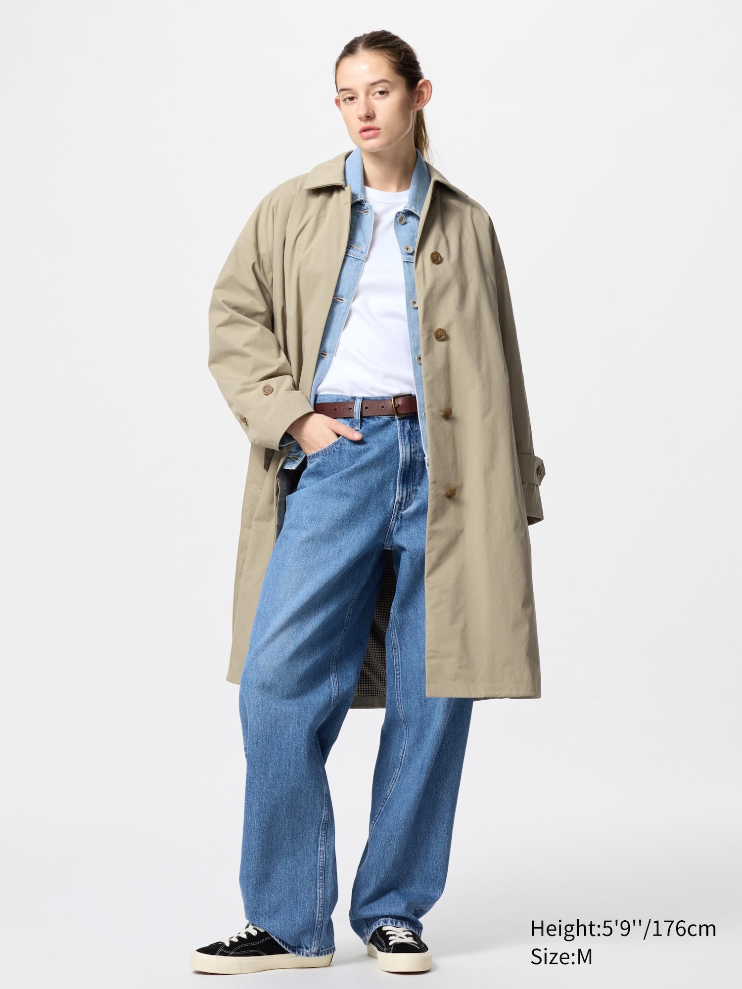 LAULÉN soutien collar long coat sj.0006SS25-black soutien collar coat. Plainsong 2025 Spring