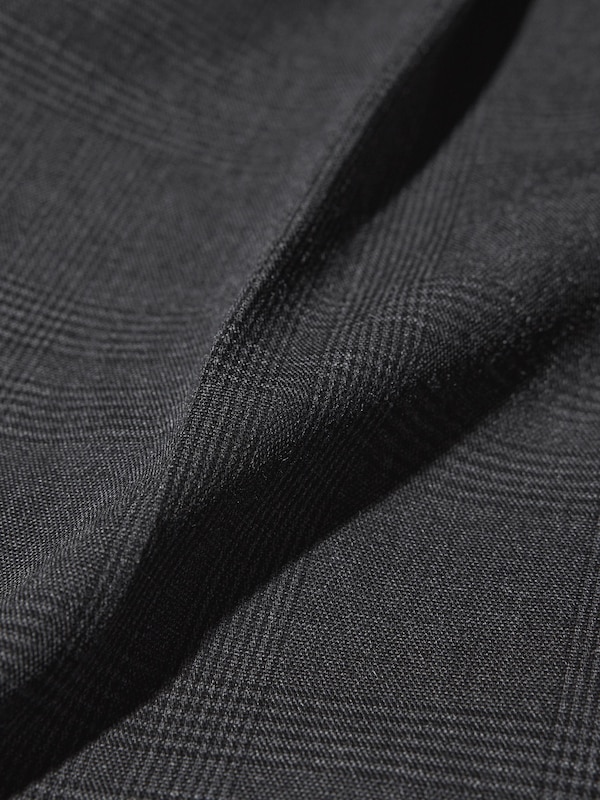 Pleated Wide Trousers (Check, Longer)