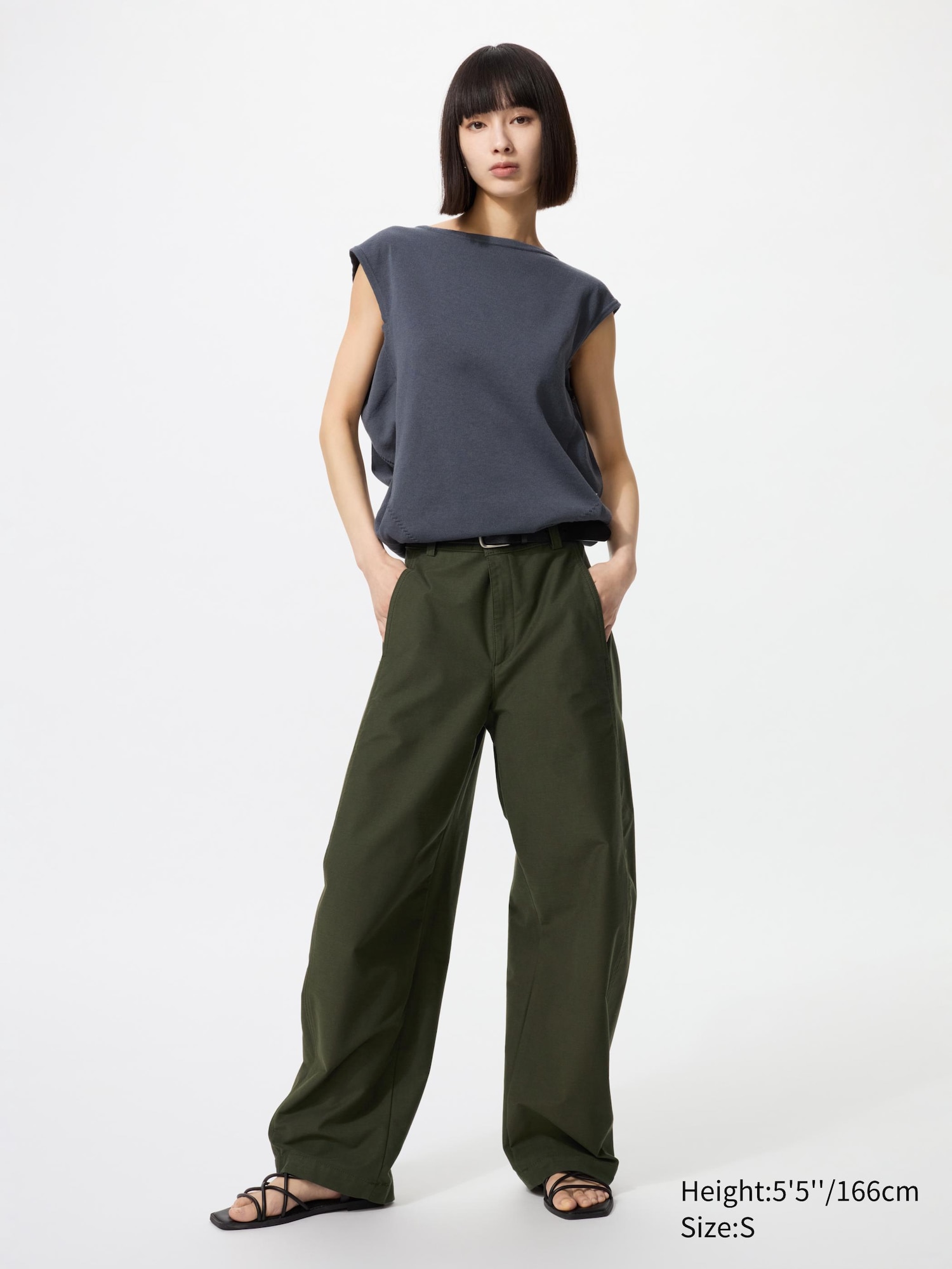Women's Jersey Barrel Leg Trousers | UNIQLO UK
