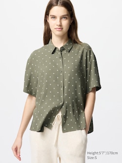 Rayon Blouse (Printed, Short Sleeve)