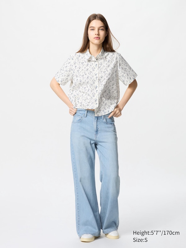 Cotton Short Length Shirt (Print, Short Sleeve)