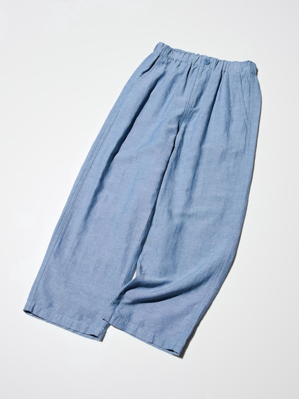 Linen Blend Wide Trousers