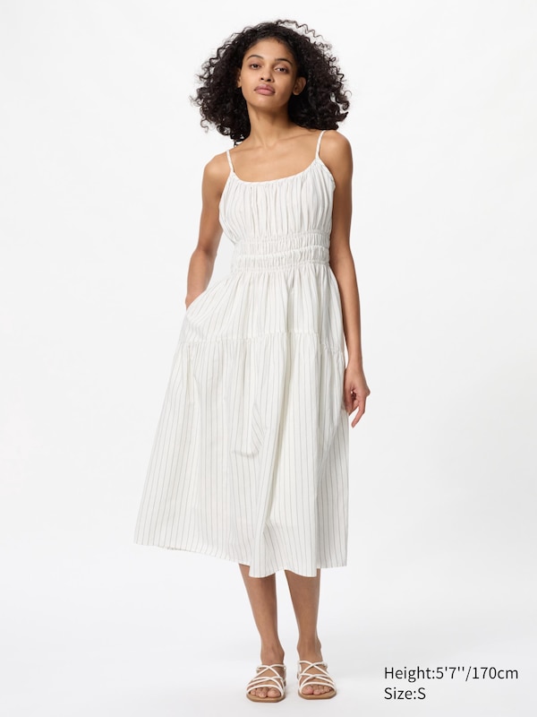Linen Blend Camisole Dress (Stripe)