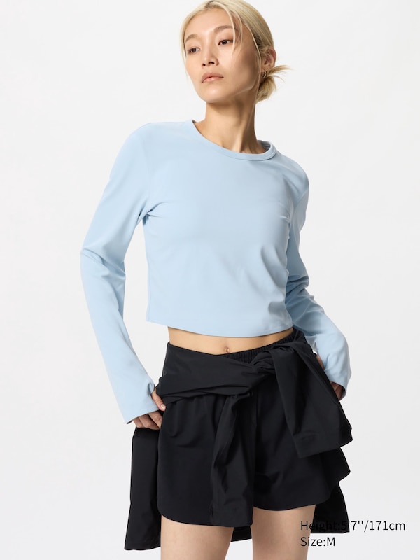 AIRism Soft Cropped T-Shirt (Long Sleeve)