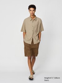 Broadcloth Oversized Shirt | Short Sleeve