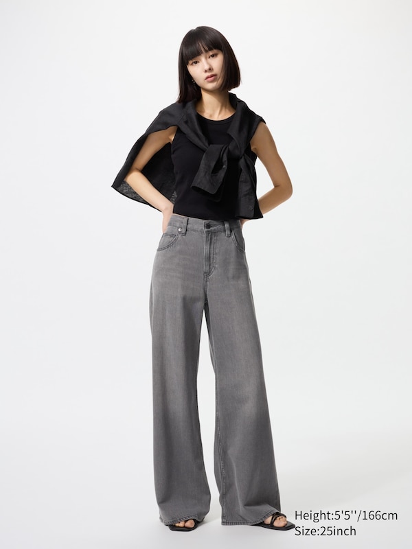 Drapey Wide Flare Jeans