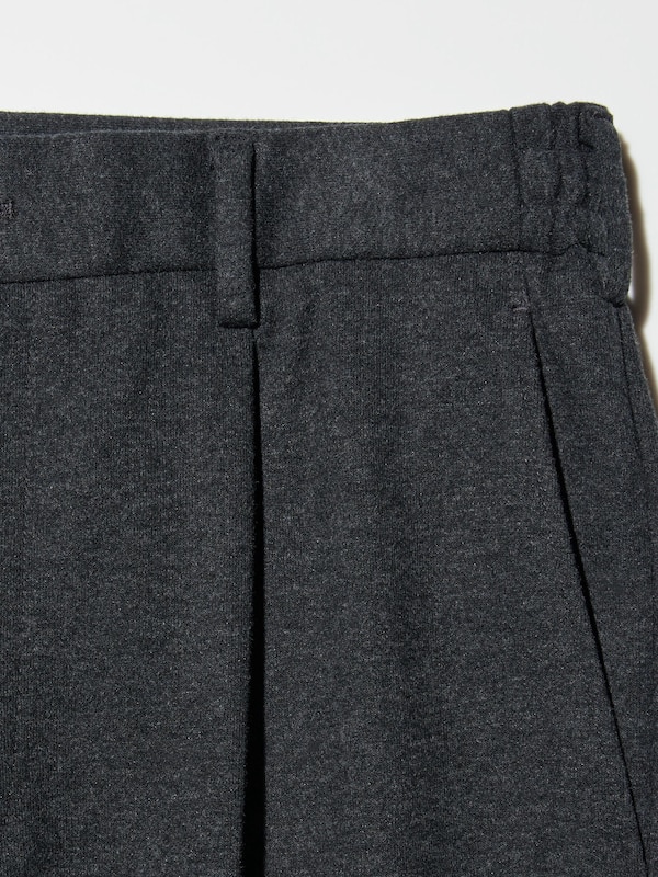 Pleated Wide Trousers (Brushed Jersey)
