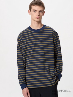 AIRism Cotton Crew Neck T-Shirt (Stripe)