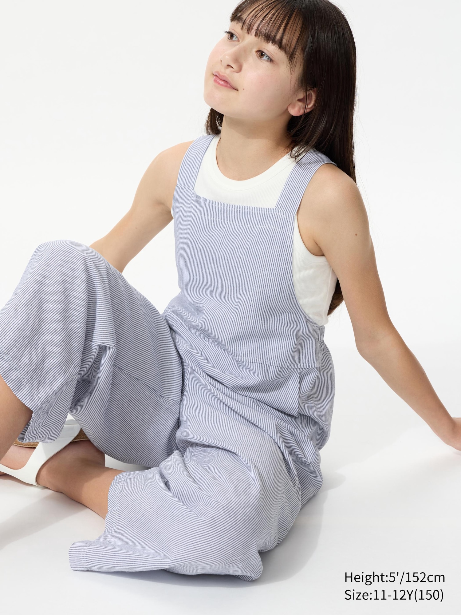 Kids' Linen Blend Jumpsuit (Stripe) | UNIQLO UK