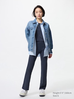 AIRism Soft Ribbed Flare Leggings (Shorter)