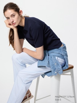 Cotton Relaxed Ankle Trousers (Stripe, Longer)