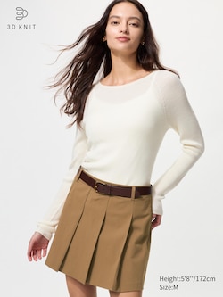 3D Knit Seamless 100% Merino Ribbed Crew Neck Jumper