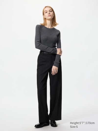 3D Knit Seamless 100% Merino Ribbed Crew Neck Jumper