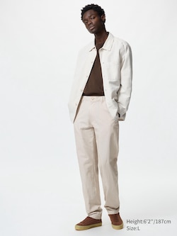 Linen Blend Relaxed Trousers (Stripe, Longer)