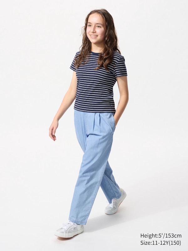 Pleated Wide Trousers (Chambray)