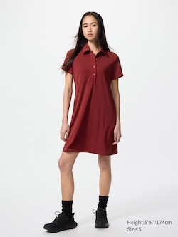 Crepe Jersey Polo Mini Dress (Short Sleeve)