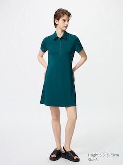 Crepe Jersey Polo Mini Dress (Short Sleeve)