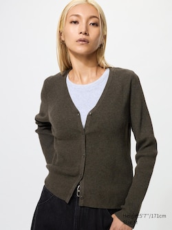 Washable Knit Ribbed Cardigan